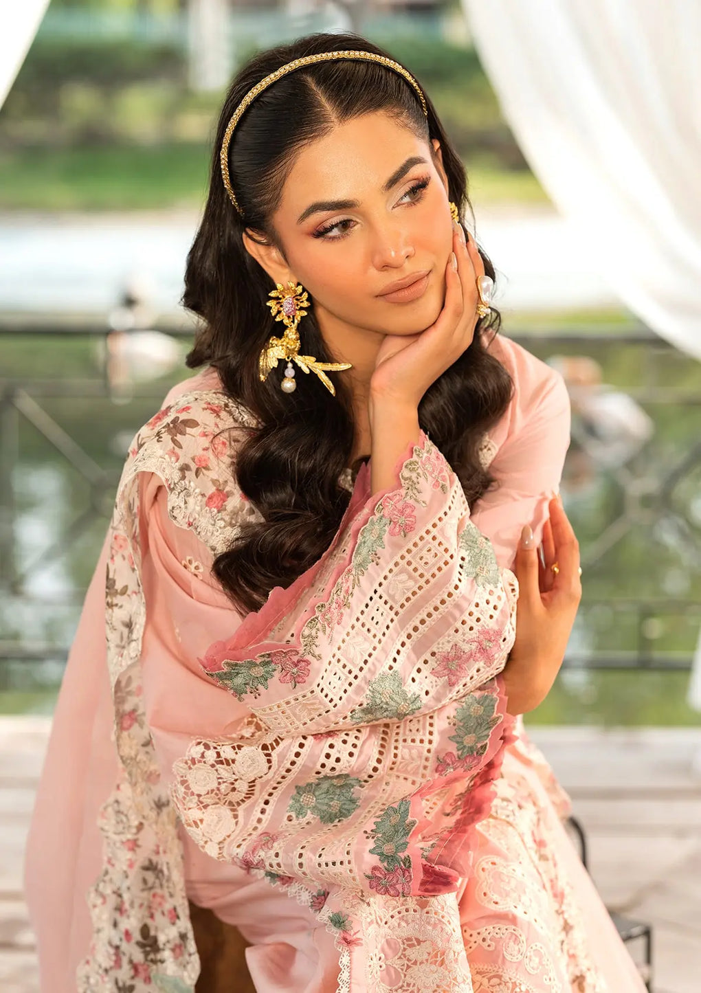 Elaf Premium | Luxury Lawn 25 | ELH-1B SOPHIA M Pink Lawn