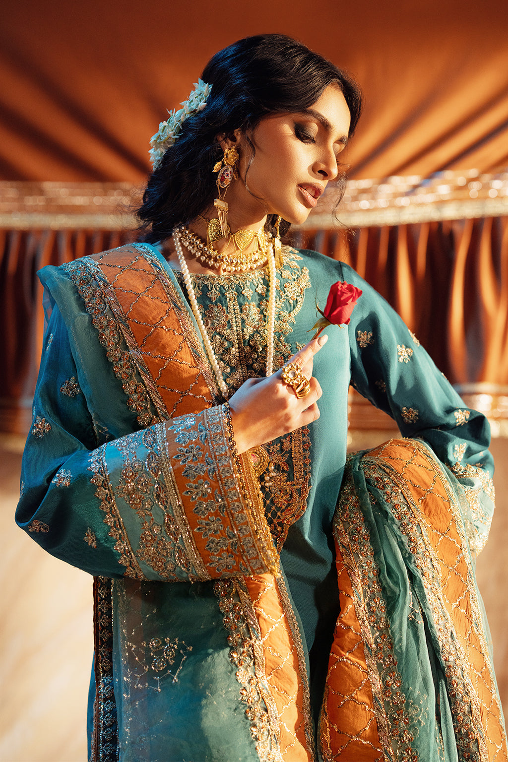 AJR Couture | The Silk Edition 25 | ULFAT L Teal Blue