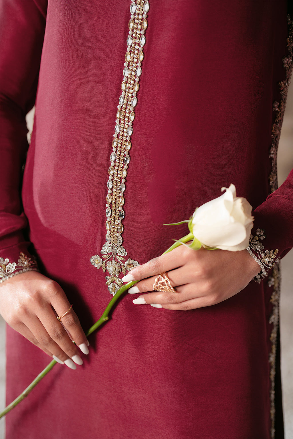 Ajr Couture | Symphony Luxe Festive 25 | Rebel Rose L Maroon Silk