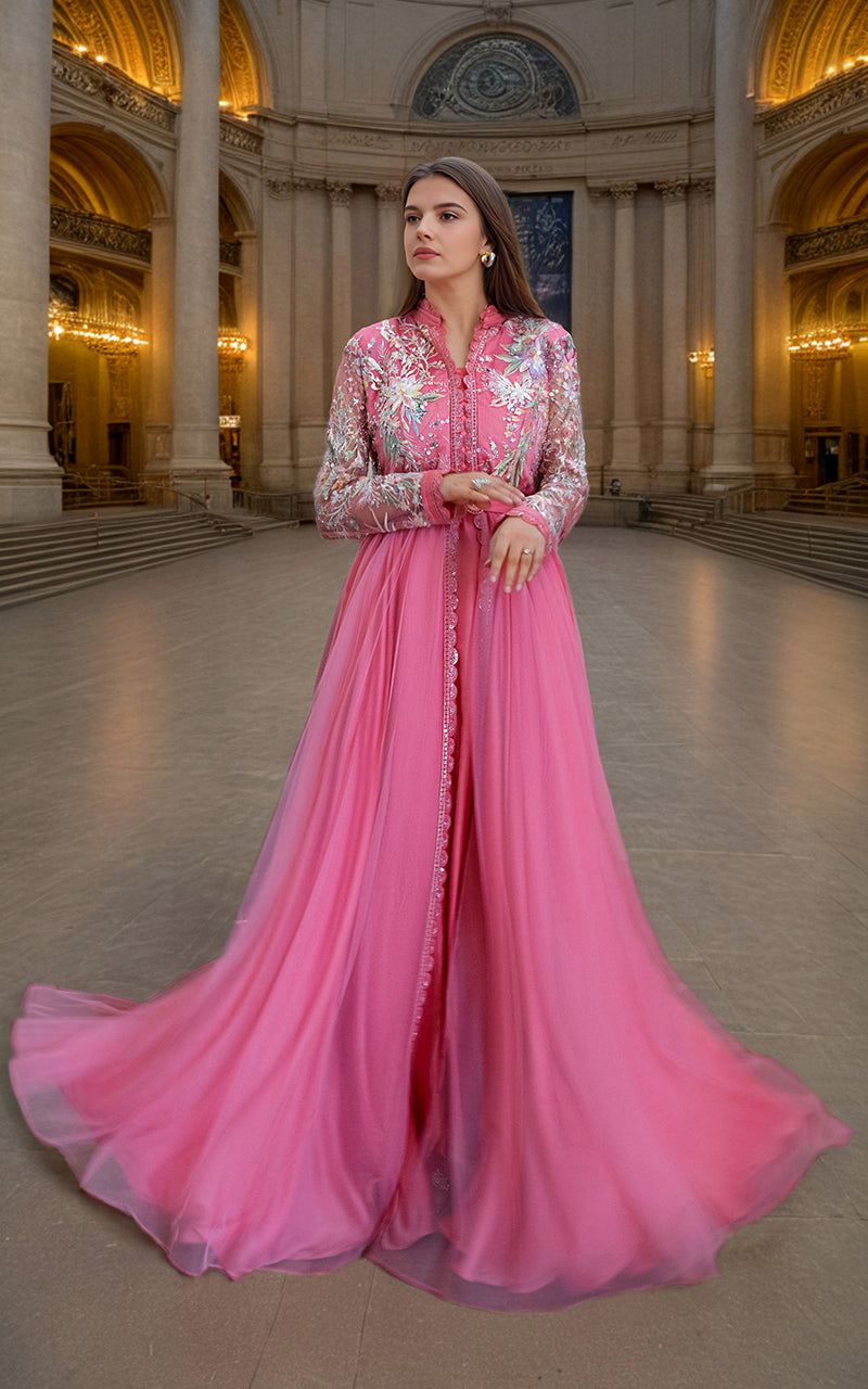 Threads and Motifs | Formal Dresses 25 | Net Embroidered Maxi - Pakistani Designer Dress - by Threads and Motifs - Type : Ladies Clothes - 100% Original at Saira Sultan