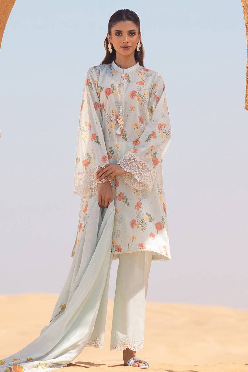 Cross Stitch | Eid Lawn 24 | AQUA GLAZE - Pakistani Designer Dress - by Cross Stitch | Type: Luxury - 100% Original at Saira Sultan