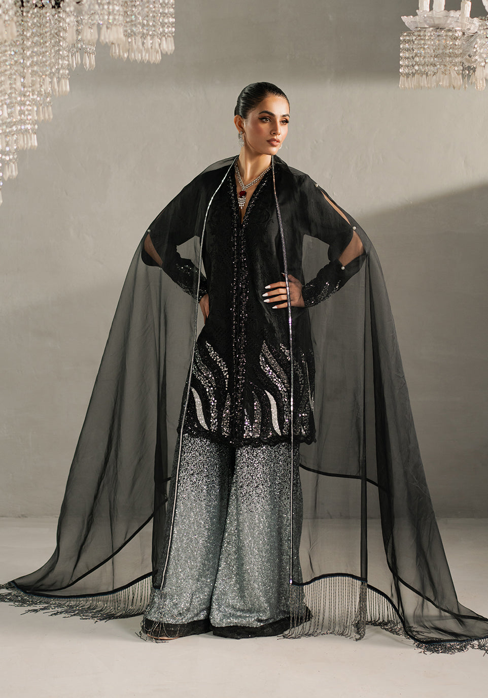 Zarqash | Silk Edit | ZQS 022 LEILA S Black Raw Silk