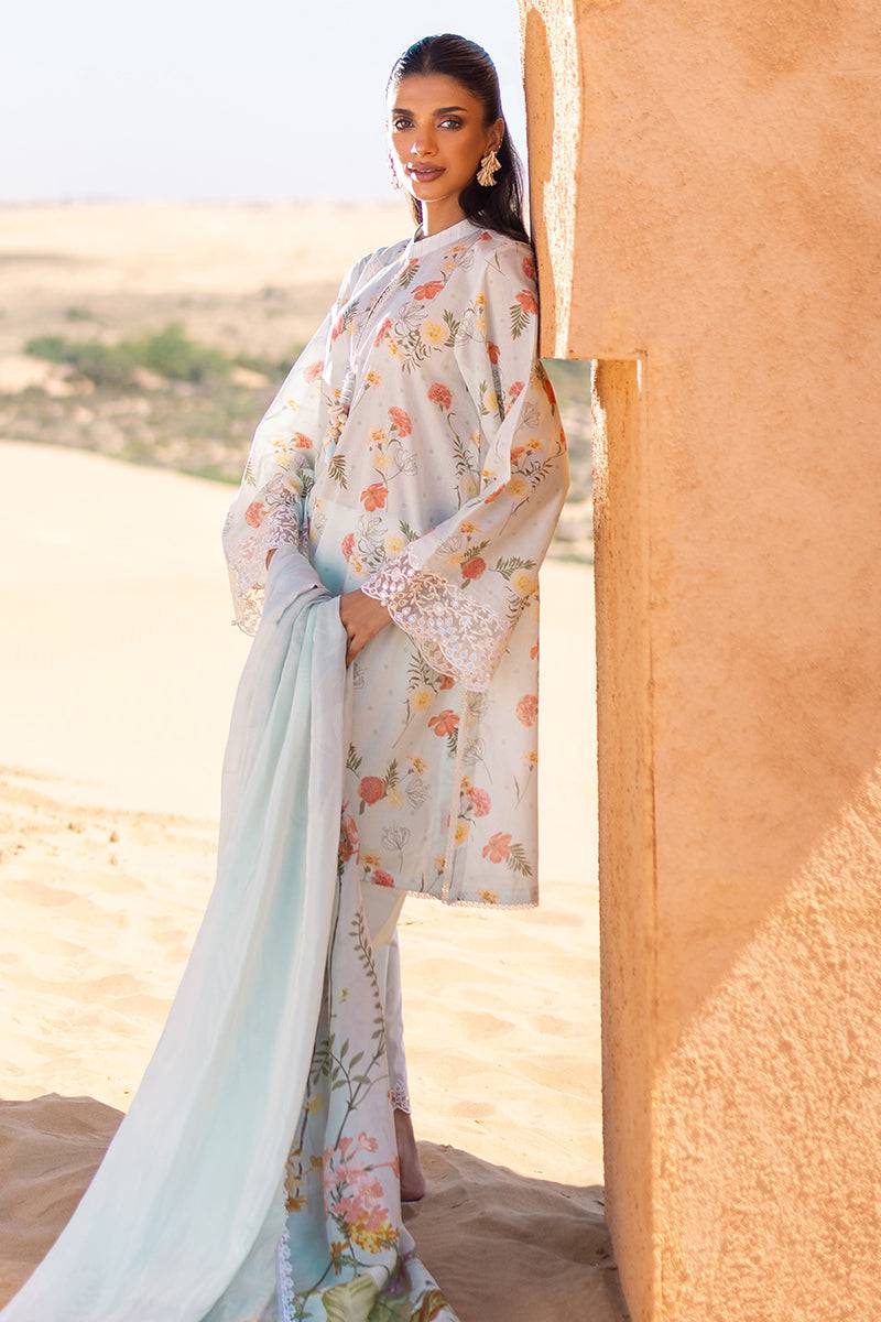 Cross Stitch | Eid Lawn 24 | AQUA GLAZE - Pakistani Designer Dress - by Cross Stitch | Type: Luxury - 100% Original at Saira Sultan