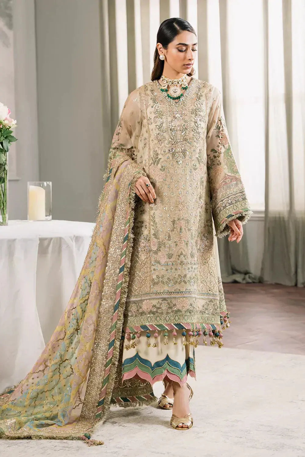 Baroque | Chantelle Embroidered Collection | CH12-04 - Pakistani Designer Dress - by Baroque | Type: Bridal - 100% Original at Saira Sultan