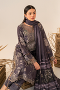 Iznik | Exclusive Winter | UE-349 XL Purple Gray Slub Khaddar