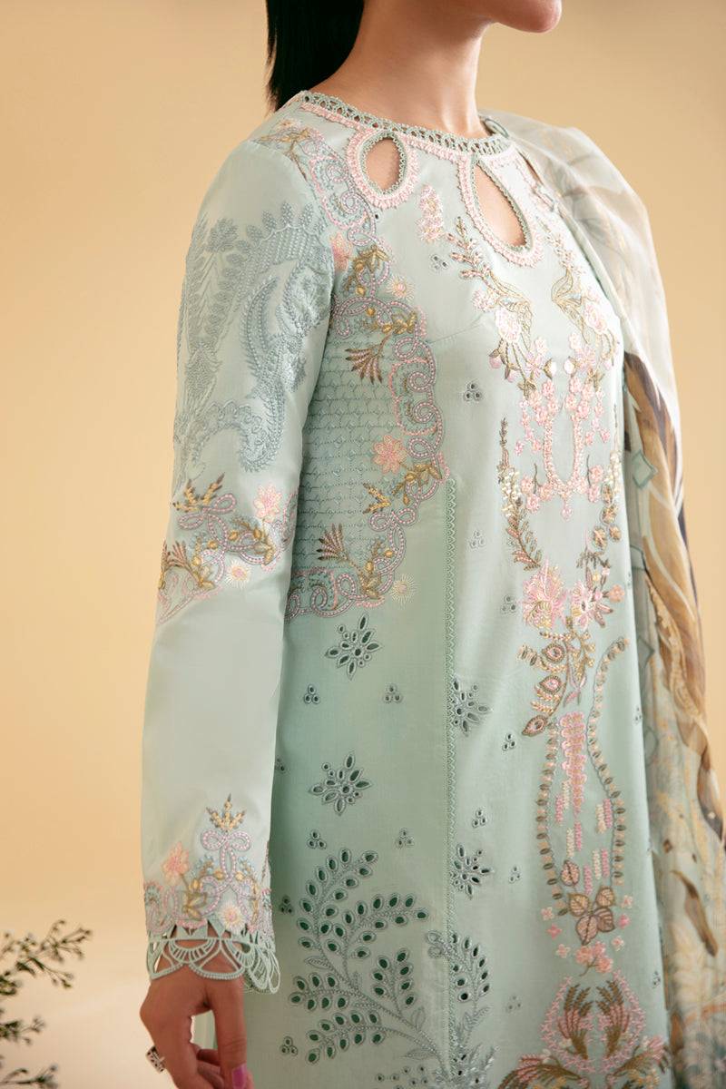 Qalamkar | Qlinekari Luxury Lawn | SQ-06 AFROZEH - Pakistani Designer Dress - by Qalamkar | Type: Luxury - 100% Original at Saira Sultan