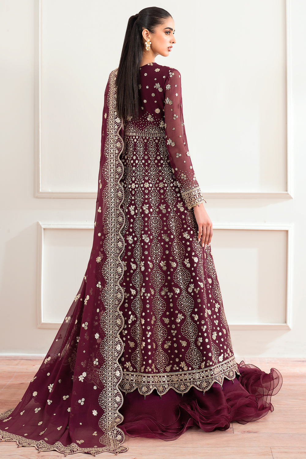Farasha | Essence Formals 25 | Maroon Empress - Pakistani Designer Dress - by Farasha - Type : Ladies Clothes - 100% Original at Saira Sultan