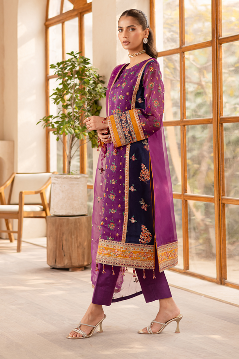 Emaan Adeel | Noore Festive Formals | NAYERA Custom Size Magenta Organza