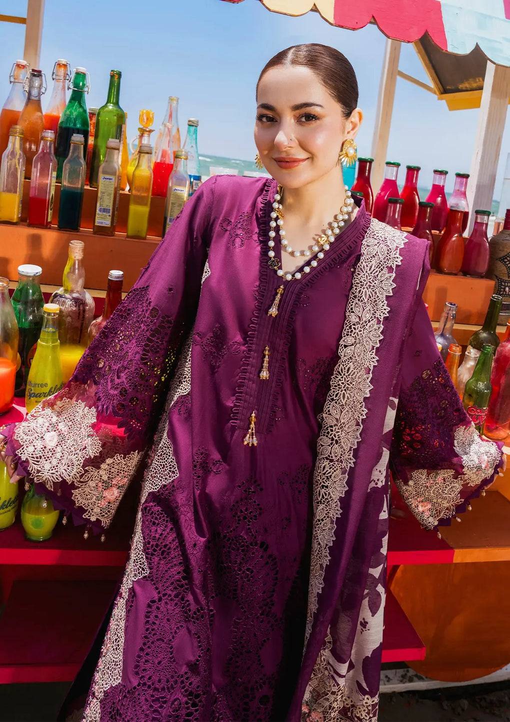Elaf Premium | Hai Kuch Festive Lawn 24 | EHK-06 Hania - Pakistani Designer Dress - by Elaf Premium | Type: Luxury - 100% Original at Saira Sultan