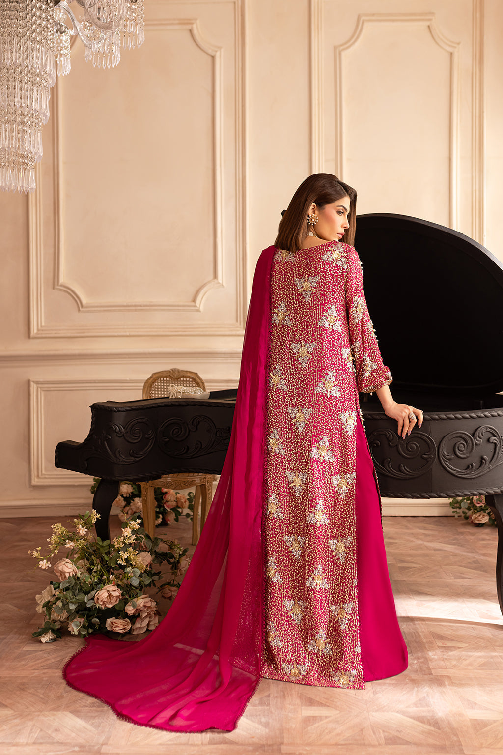Vanya | Marlene Formals | ML-01 XS Hot Pink Chiffon
