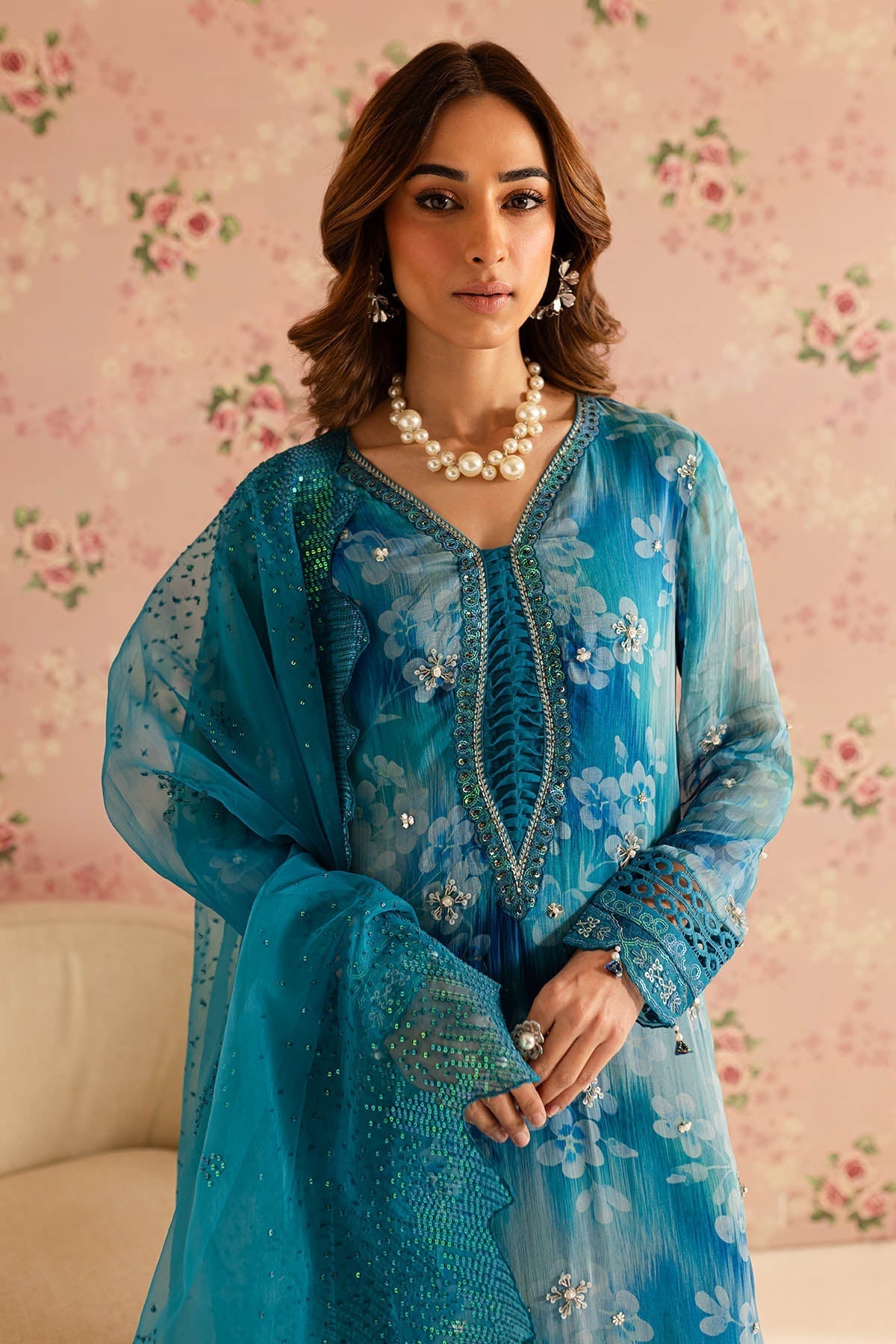 Nureh | Ballerina Formals | NU2-158 M Sky Blue Chiffon