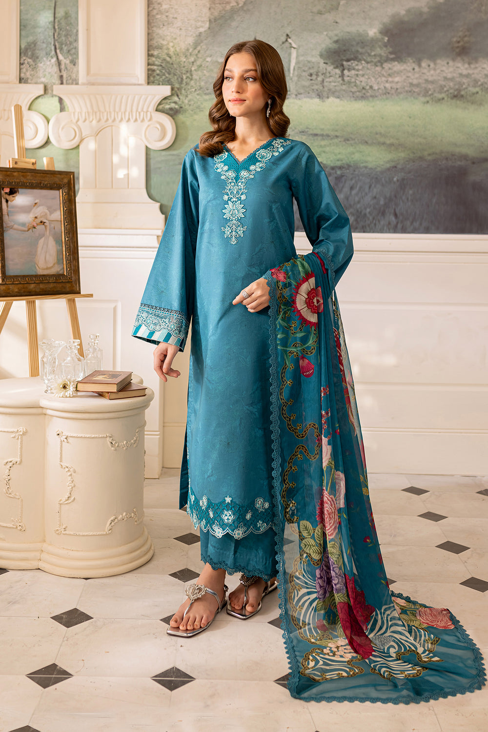 Farasha | Seraya Lawn 24 | PERIWINKLE -  Farasha Luxury -  Saira Sultan