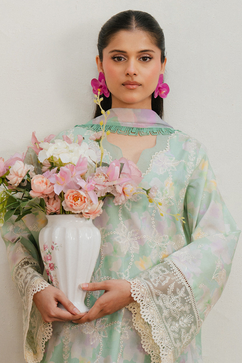 Ayzel | Armelia Printed Lawn 25 | Liora M Mint Lawn