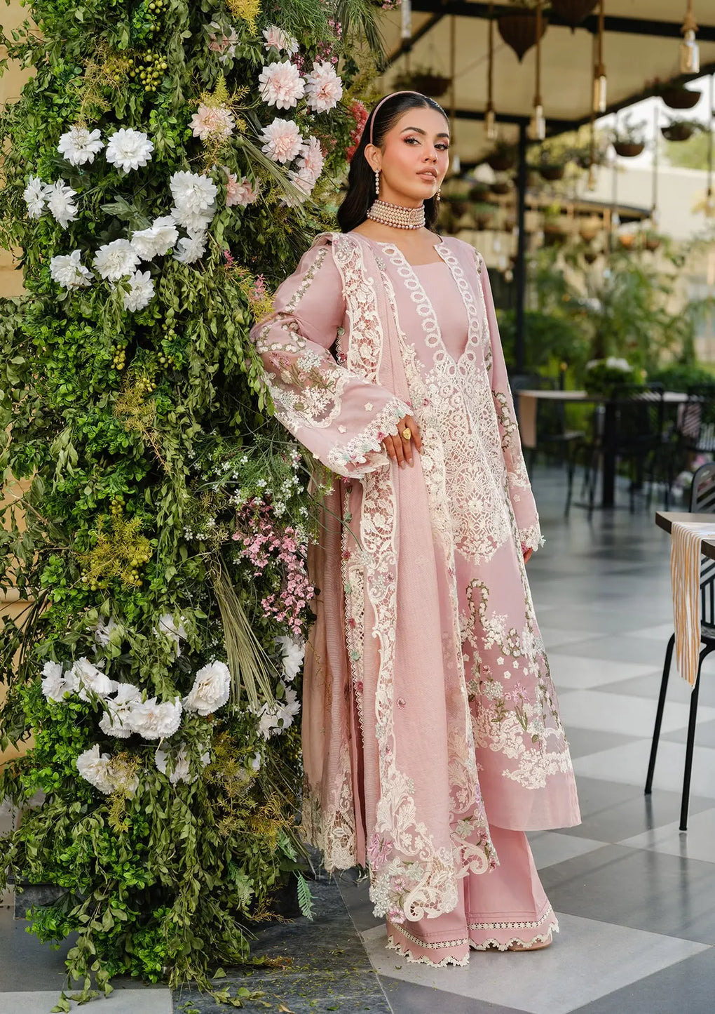 Elaf Premium | Luxury Lawn 25 | ELH-3B OH MY ROSE L Tea Pink Lawn