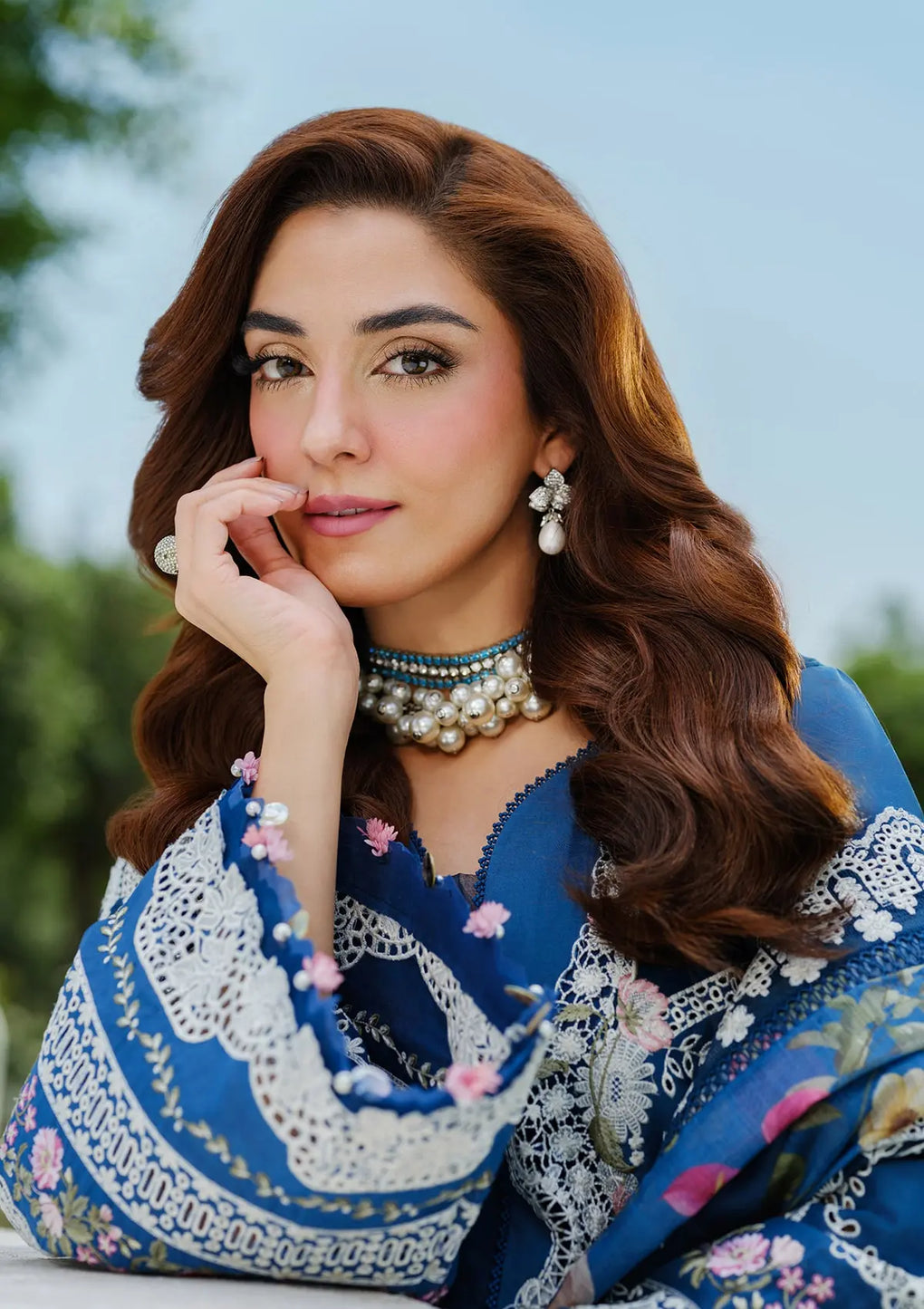 Elaf Premium | Luxury Lawn 25 | ELH-2A ZIVA M Royal Blue Lawn