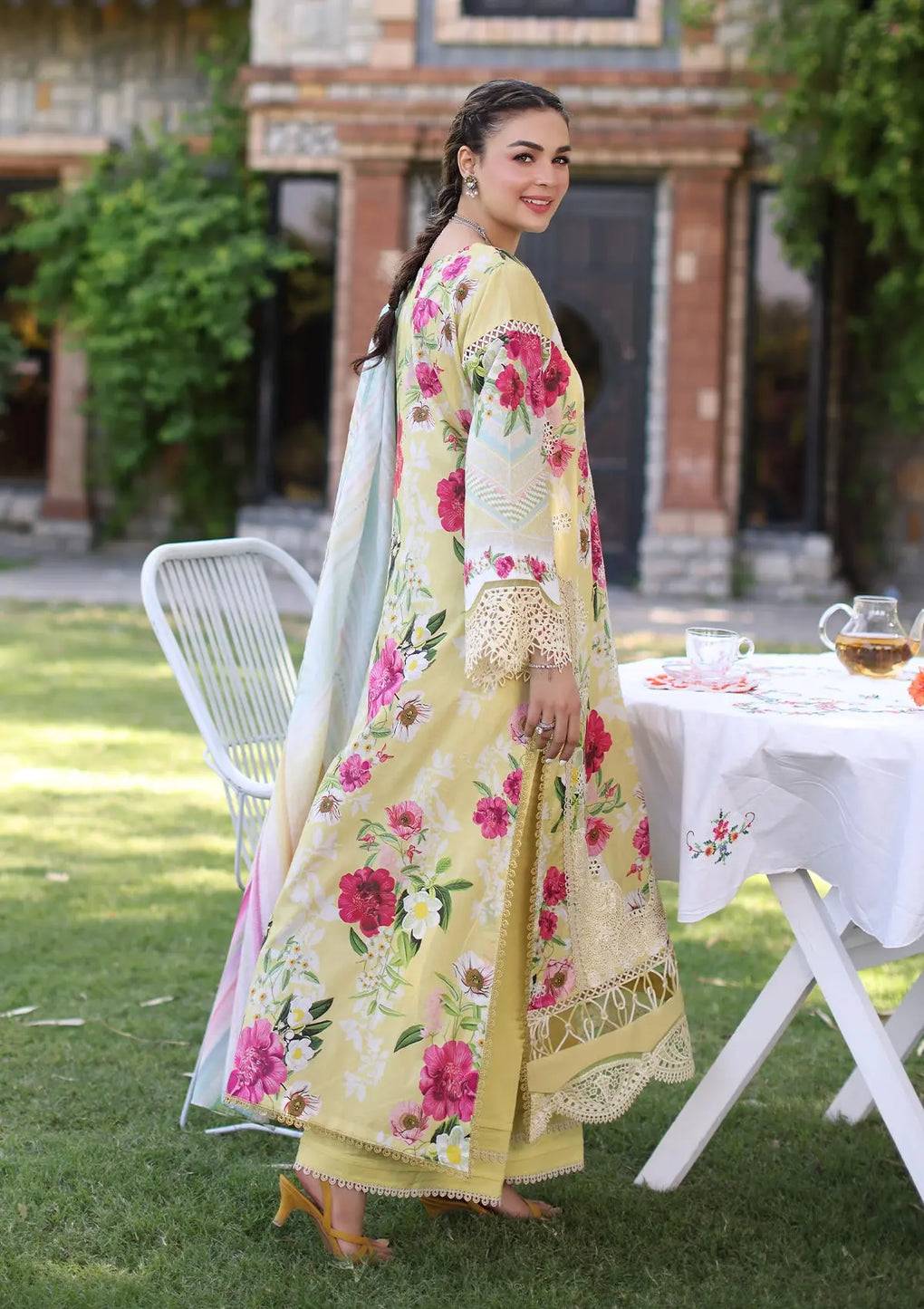 Elaf Premium | Prints Chikankari 24 | 06A SUNSHINE BOUQUET - Pakistani Designer Dress - by Elaf Premium | Type: Luxury - 100% Original at Saira Sultan