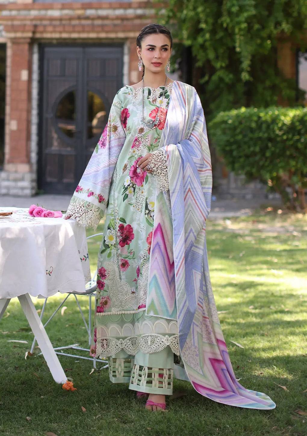 Elaf Premium | Prints Chikankari 24 | 06B OASIS - Pakistani Designer Dress - by Elaf Premium | Type: Luxury - 100% Original at Saira Sultan