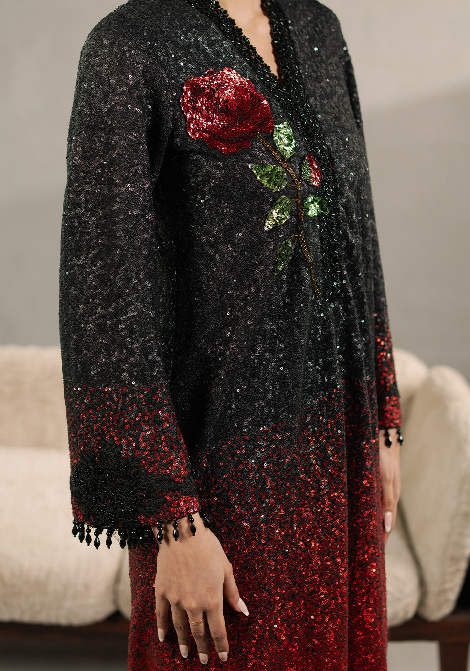 Zarqash | Silk Edit | ZQS 019 AMBER M Black Net