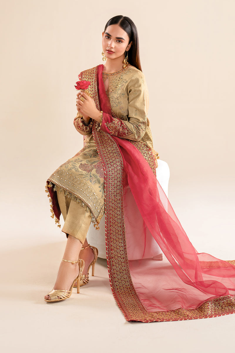 Baroque | Formal Collection | SILK UF-619 Custom Size Beige Silk