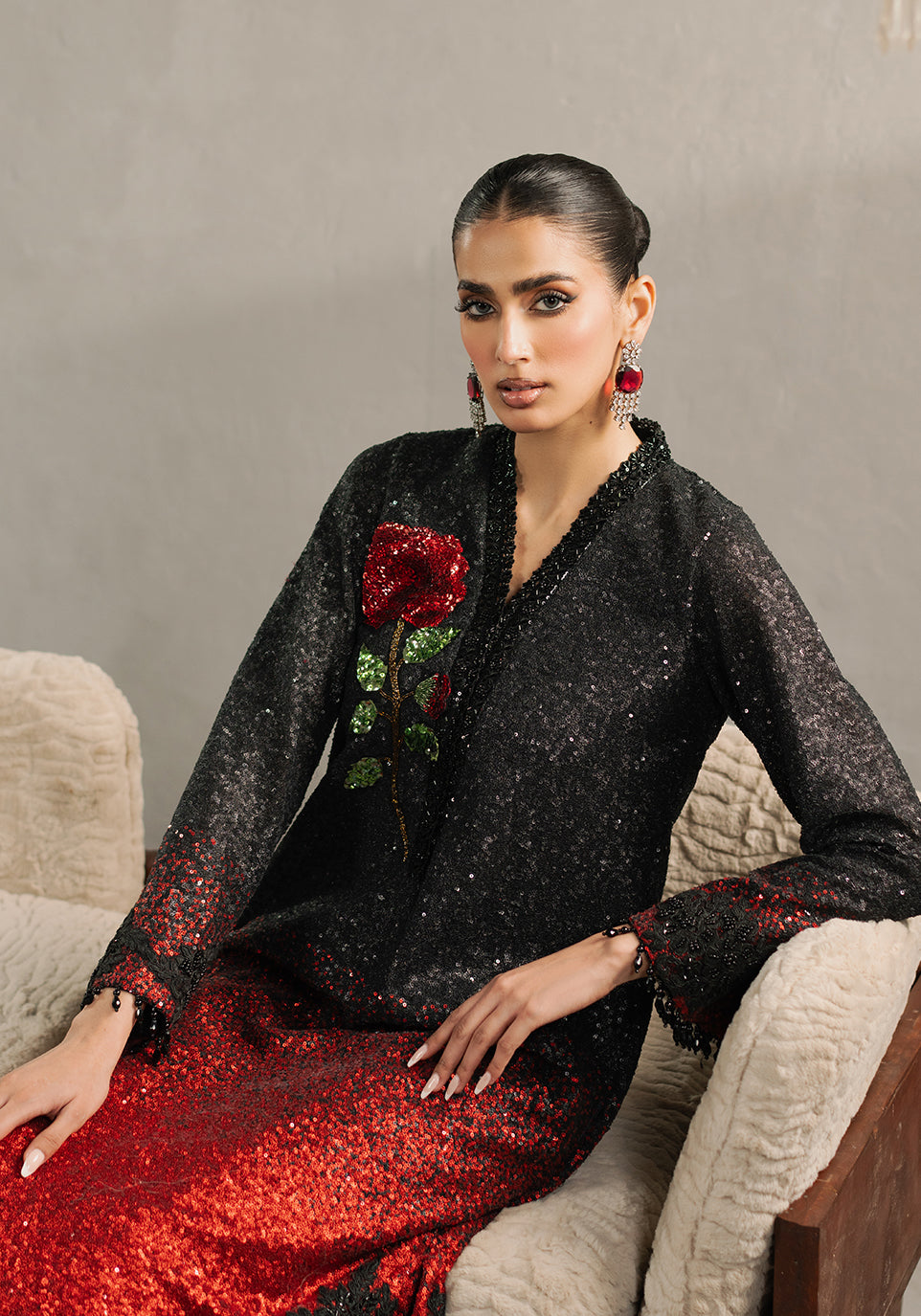 Zarqash | Silk Edit | ZQS 019 AMBER L Black Net