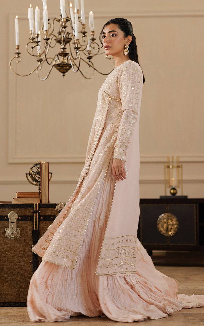 Threads and Motifs | Formal Dresses 25 | Embroidered Angrakha With Gharara And Dupatta - Pakistani Designer Dress - by Threads and Motifs - Type : Ladies Clothes - 100% Original at Saira Sultan