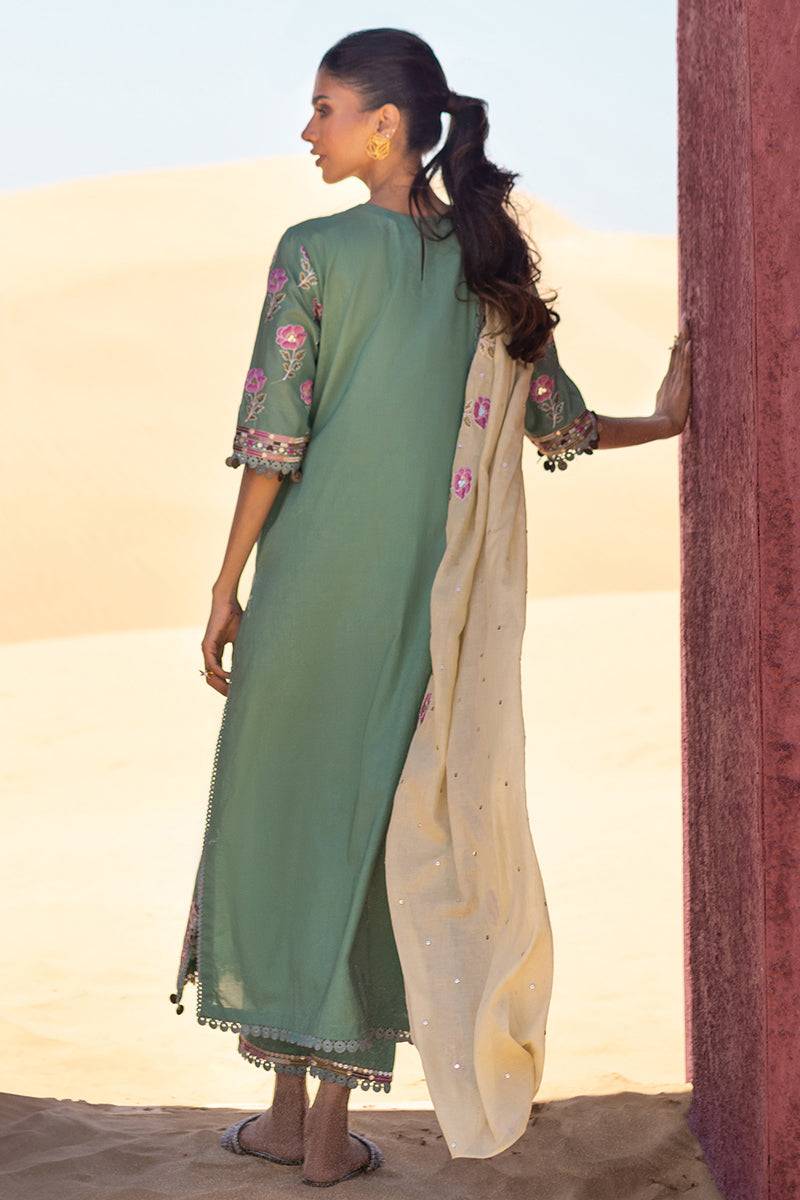 Cross Stitch | Eid Lawn 24 | CHARTREUSE GOLD - Pakistani Designer Dress - by Cross Stitch | Type: Luxury - 100% Original at Saira Sultan