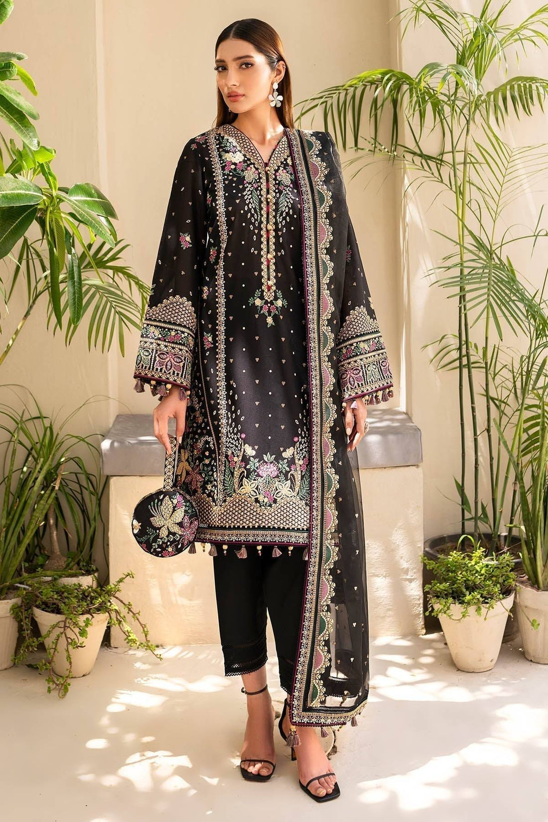 Jazmin | Irish Lawn SS 24 | D4 - Pakistani Designer Dress - by Jazmin | Type: Luxury - 100% Original at Saira Sultan