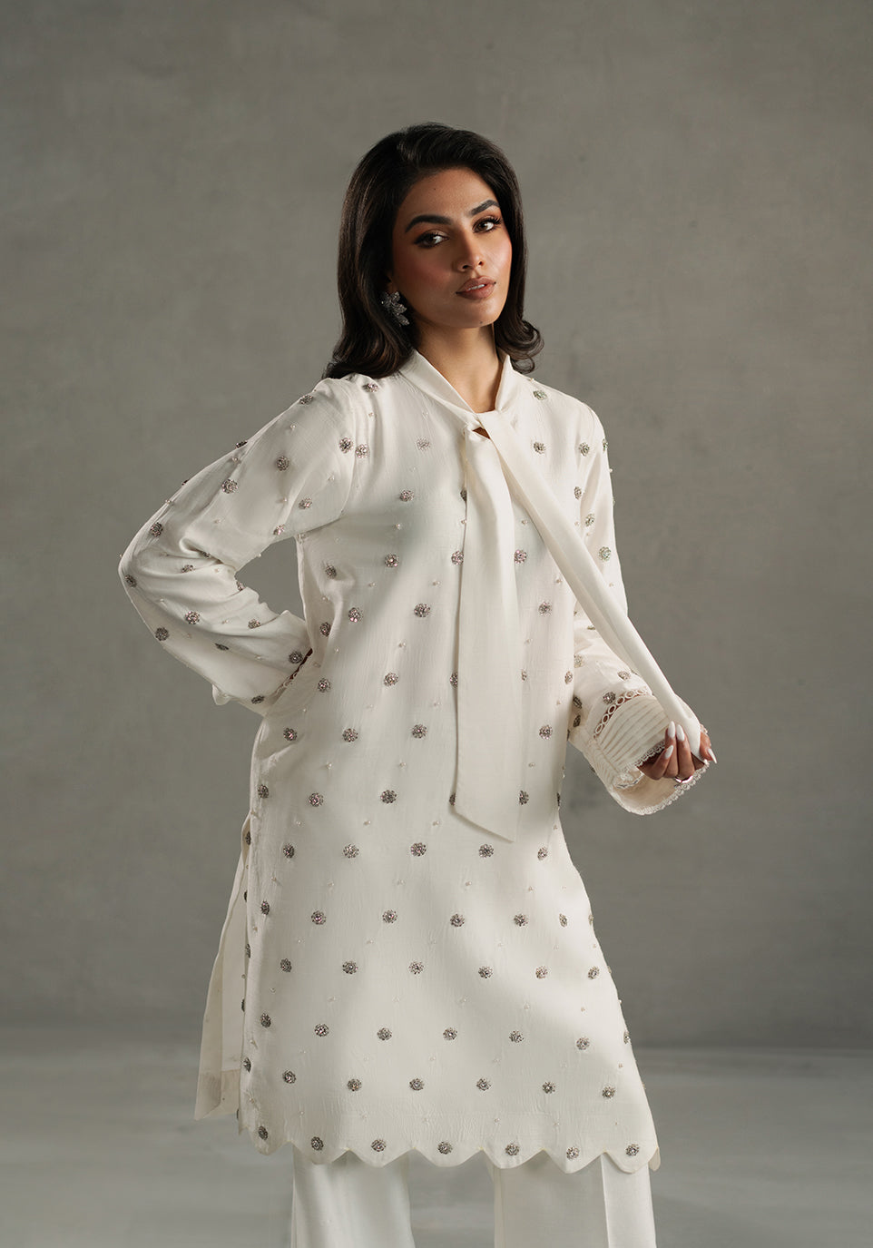 Zarqash | Silk Edit | ZQS 008 OPAL S White Raw Silk