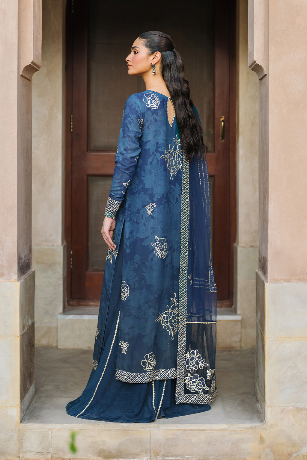 Iznik | Bandhani Formals | UE-331 XS Zinc Chiffon