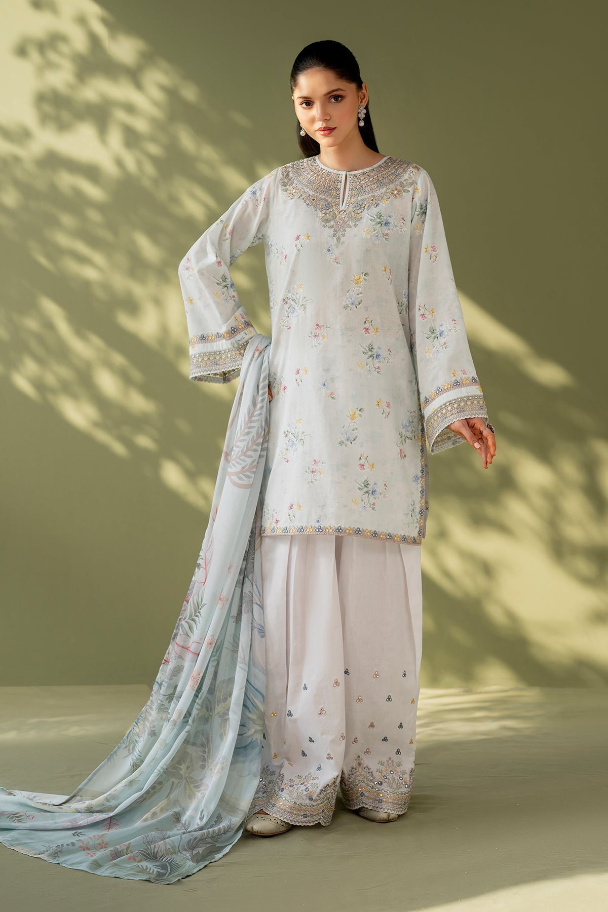 Baroque | Eid Printique | EMBROIDERED PRINTED LAWN UF-4170 XS Mint Lawn