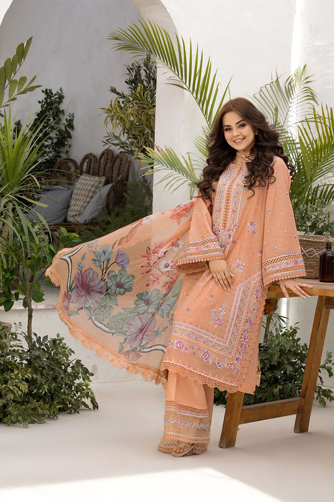 Sobia Nazir | Vital Lawn 25 | 7A L Apricot Orange Lawn