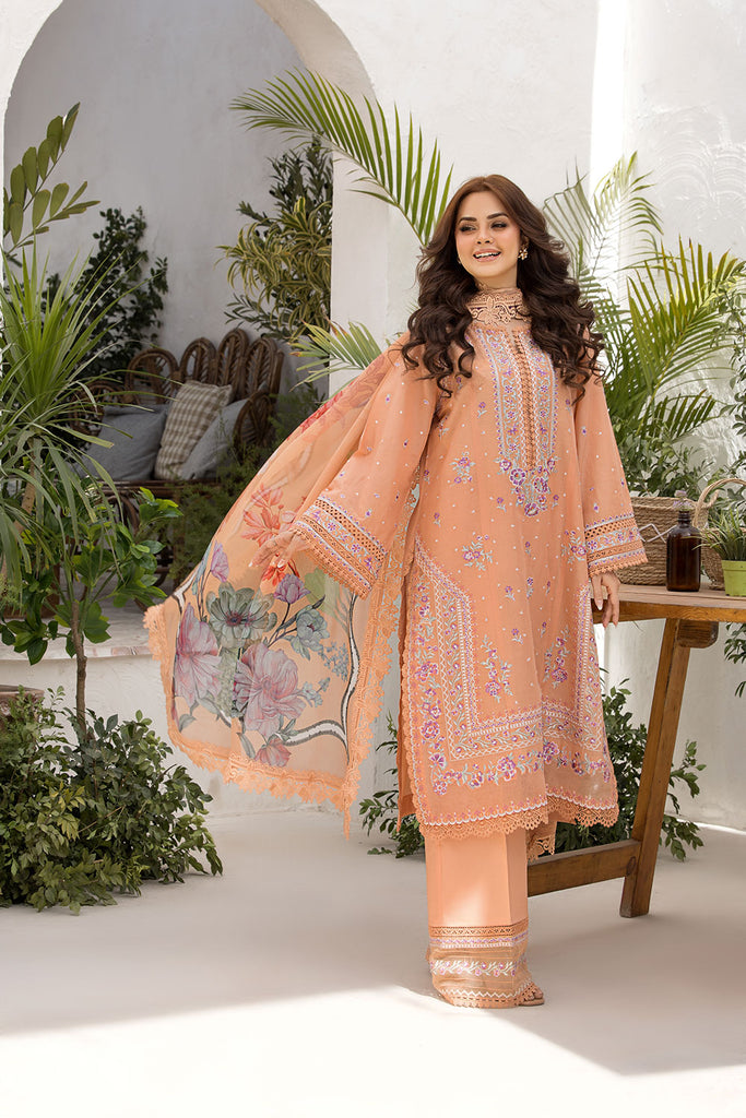 Sobia Nazir | Vital Lawn 25 | 7A XS Apricot Orange Lawn