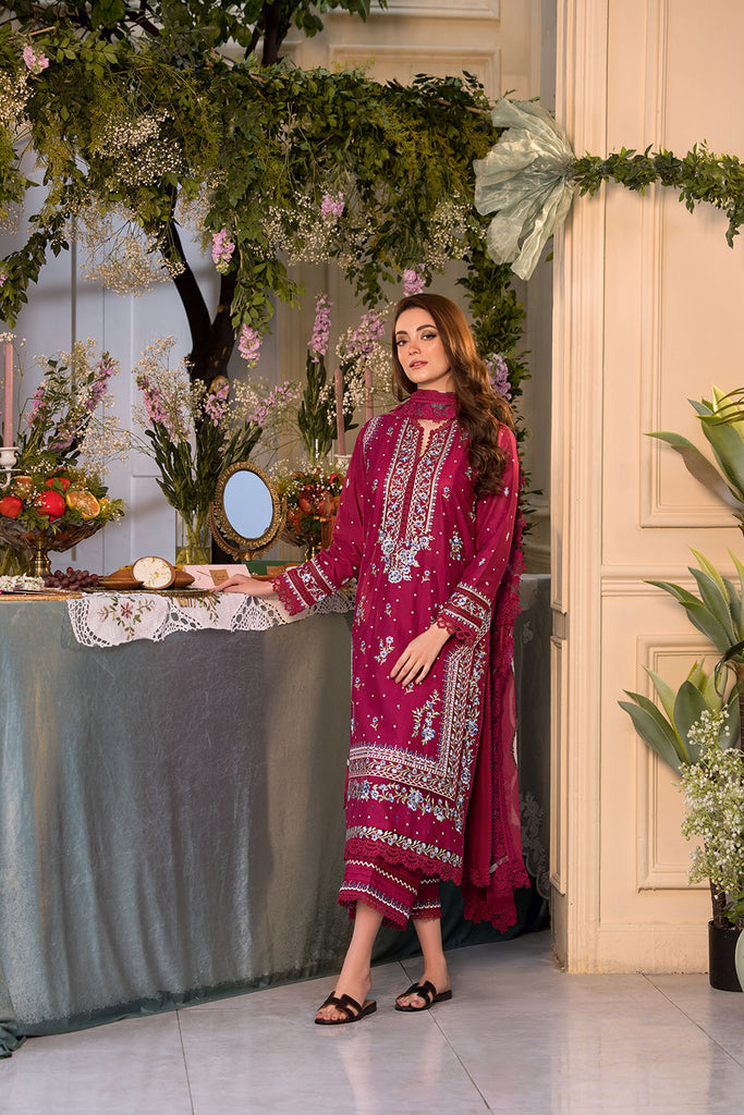 Sobia Nazir | Vital Lawn 25 | 7B XS Maroon Lawn