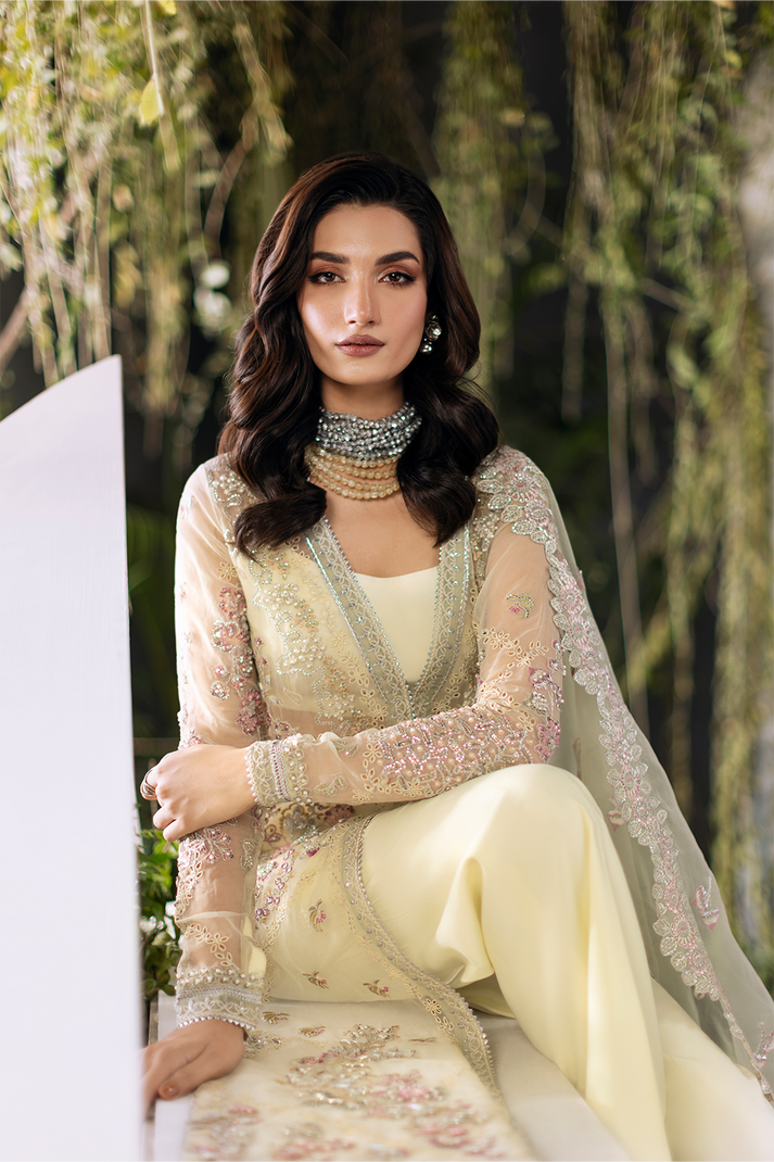 Saad Shaikh | Flurie Formals | Luna Custom Size Cream Organza