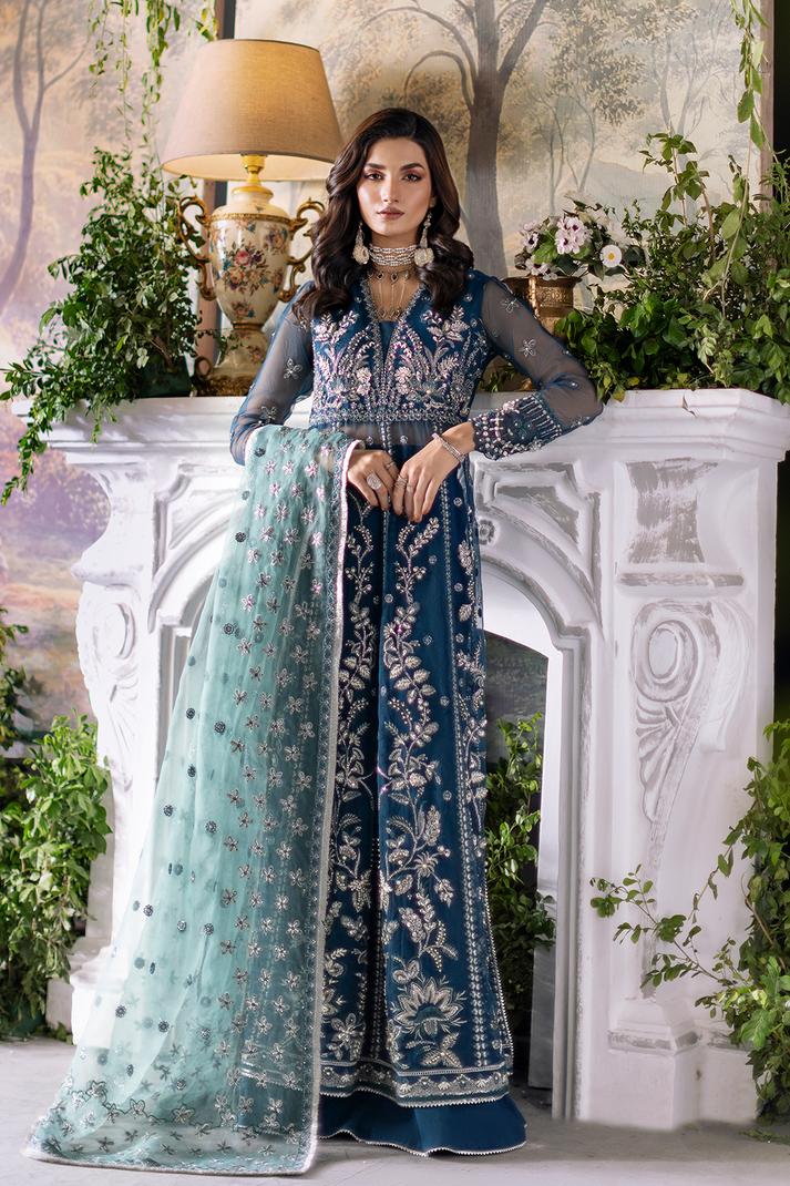 Saad Shaikh | Flurie Formals | Livia XS Navy Organza