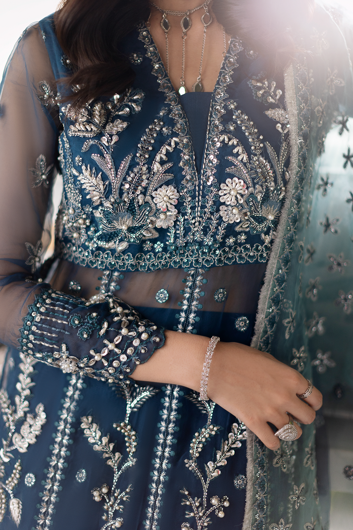 Saad Shaikh | Flurie Formals | Livia M Navy Organza