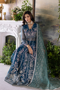 Saad Shaikh | Flurie Formals | Livia Custom Size Navy Organza