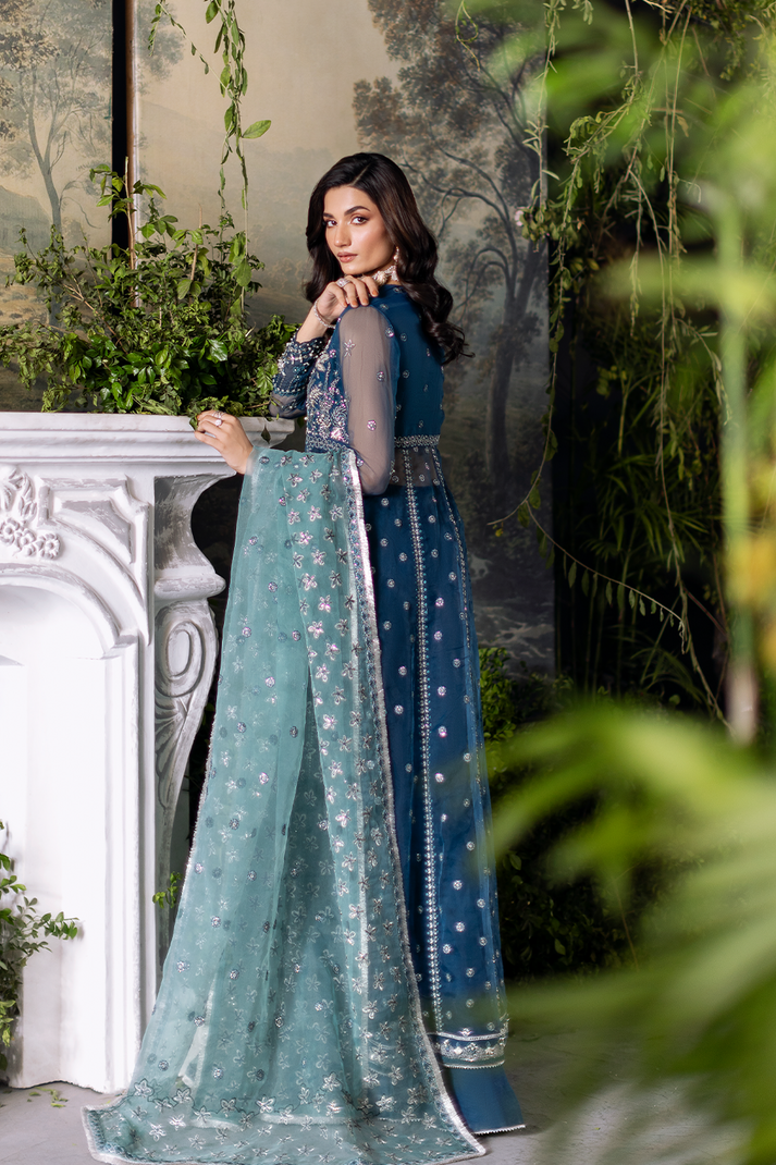 Saad Shaikh | Flurie Formals | Livia XS Navy Organza