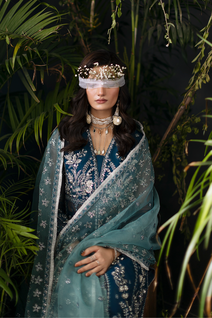 Saad Shaikh | Flurie Formals | Livia L Navy Organza