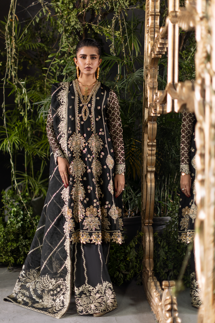 Saad Shaikh | Flurie Formals | Celestia M Black Organza