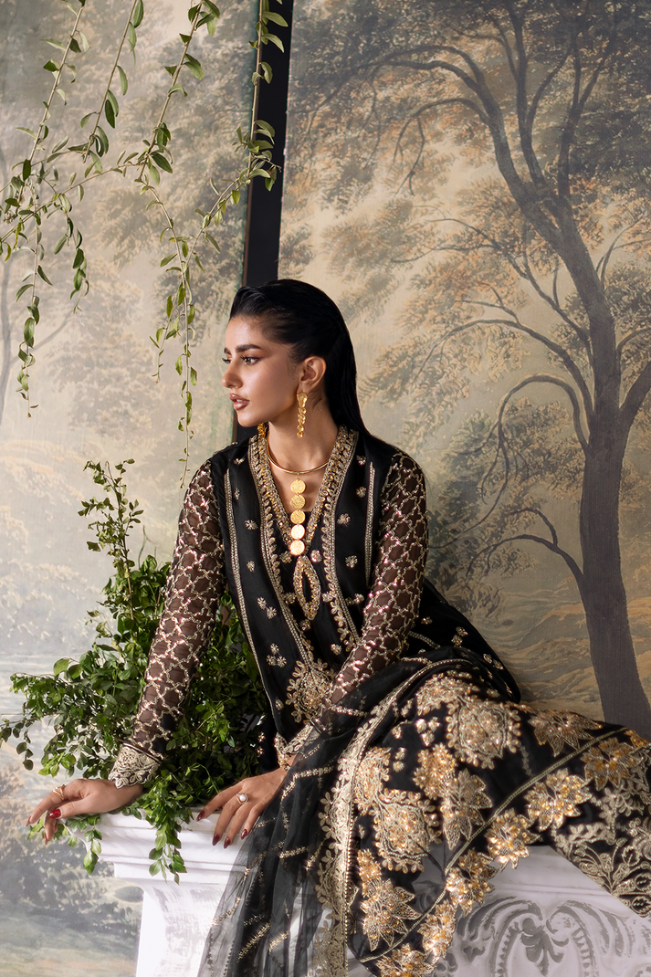Saad Shaikh | Flurie Formals | Celestia Custom Size Black Organza