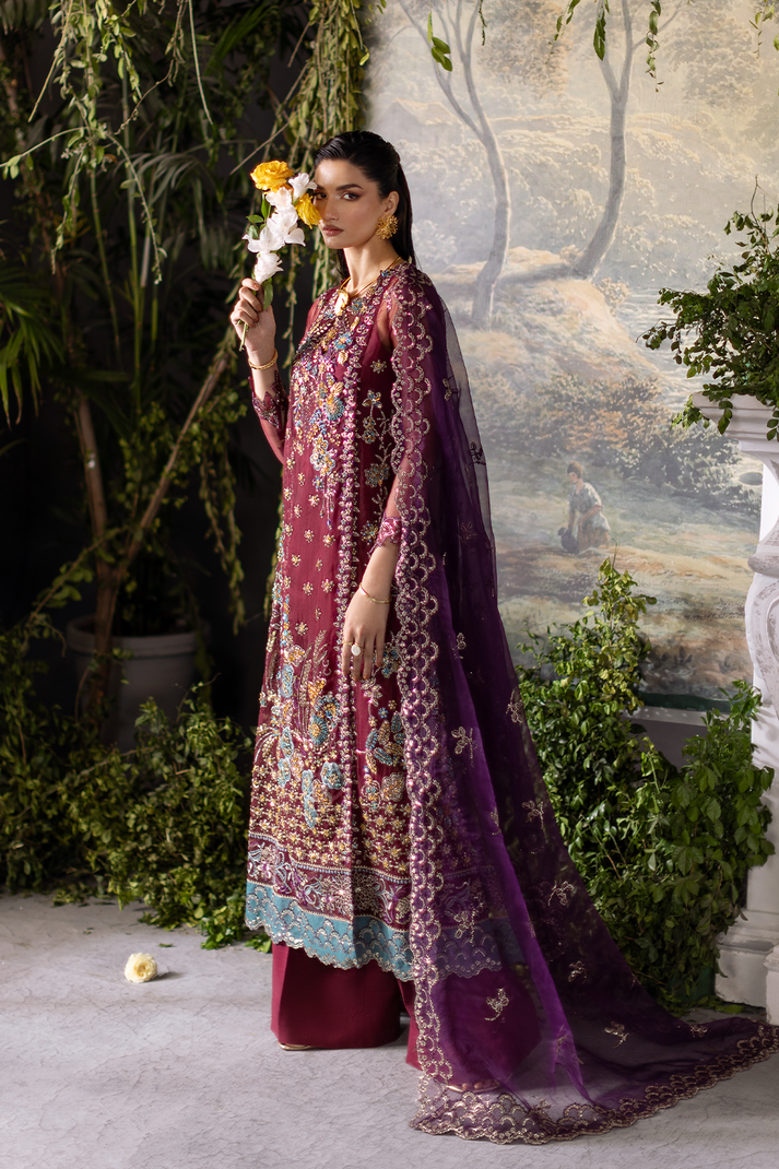 Saad Shaikh | Flurie Formals | Regina XL Maroon Organza