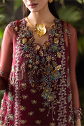 Saad Shaikh | Flurie Formals | Regina L Maroon Organza