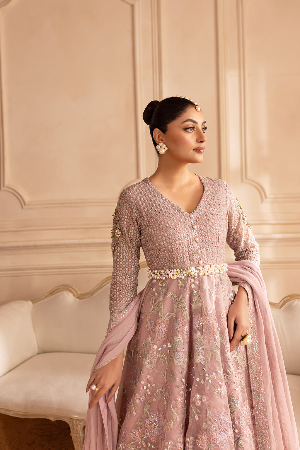 Vanya | Marlene Formals | ML-06 M Blush Pink Chiffon