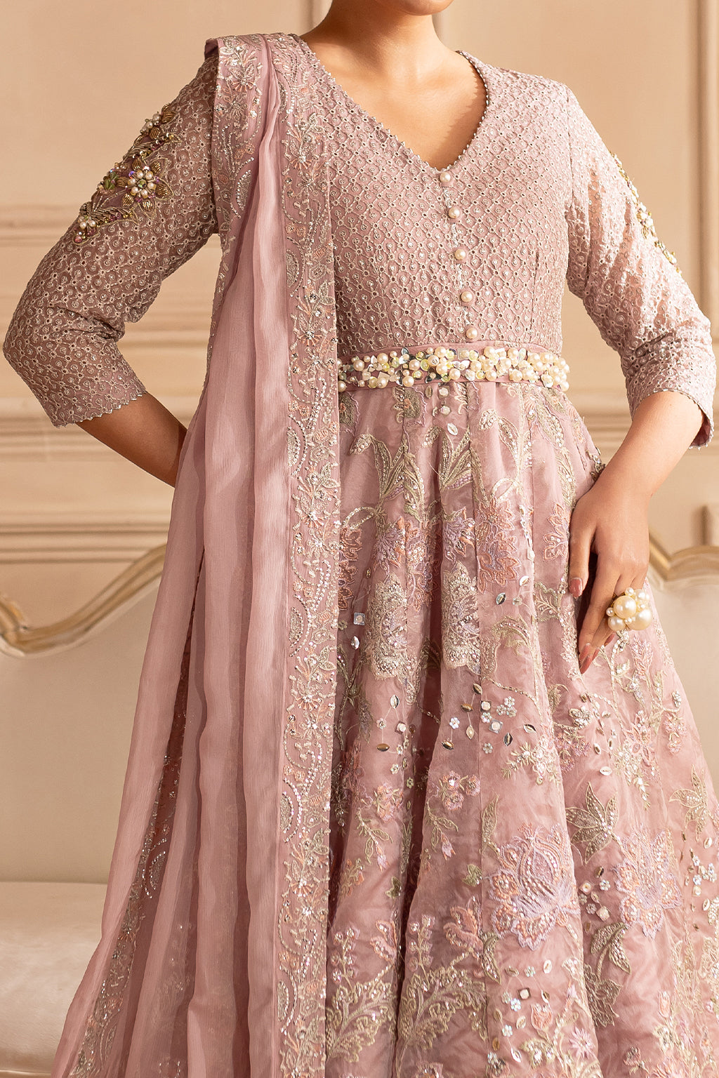 Vanya | Marlene Formals | ML-06 XL Blush Pink Chiffon