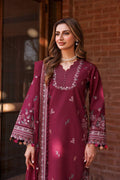 Farasha | Dastoor Embroidered Lawn SS24 | RUBY GLAM - Pakistani Designer Dress - by Farasha | Type: Luxury - 100% Original at Saira Sultan