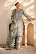 Emaan Adeel | Noore Festive Formals | VELIZA Custom Size Charcoal Gray Organza