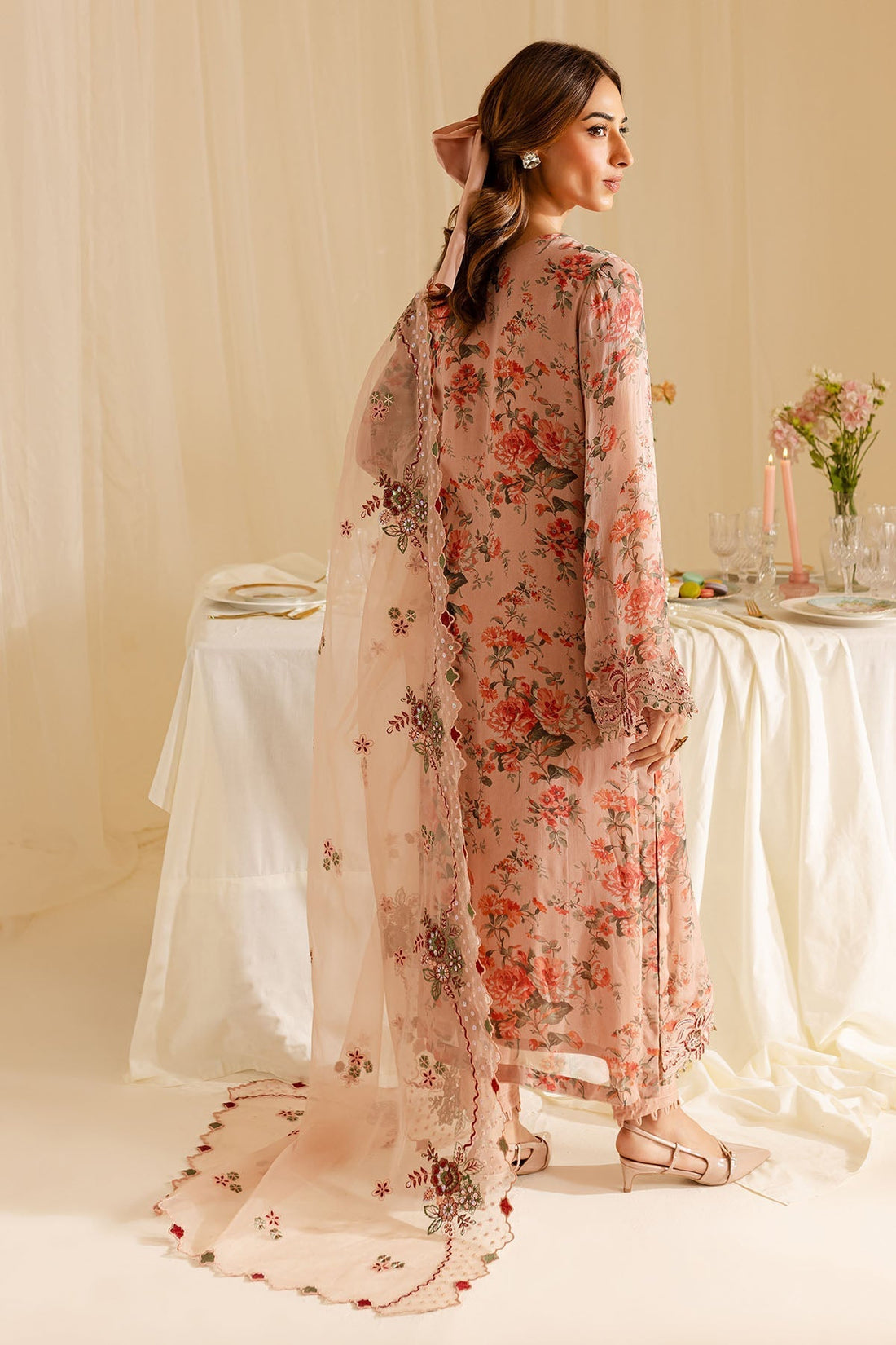 Nureh | Ballerina Formals | NU2-160 XS Pale Peach Chiffon