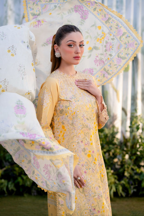 Aabyaan | Shezlin Chikankari Ramadan Edit 25 | NISA (AR-02) L Pale Yellow Lawn