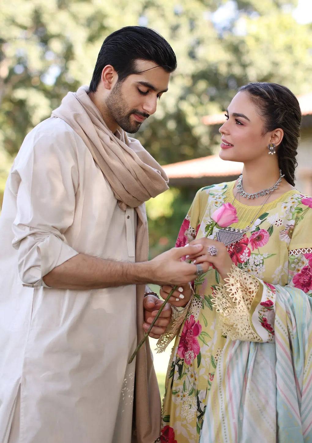 Elaf Premium | Prints Chikankari 24 | 06A SUNSHINE BOUQUET - Pakistani Designer Dress - by Elaf Premium | Type: Luxury - 100% Original at Saira Sultan